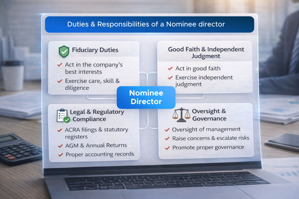 nominee director duties responsibilities Singapore